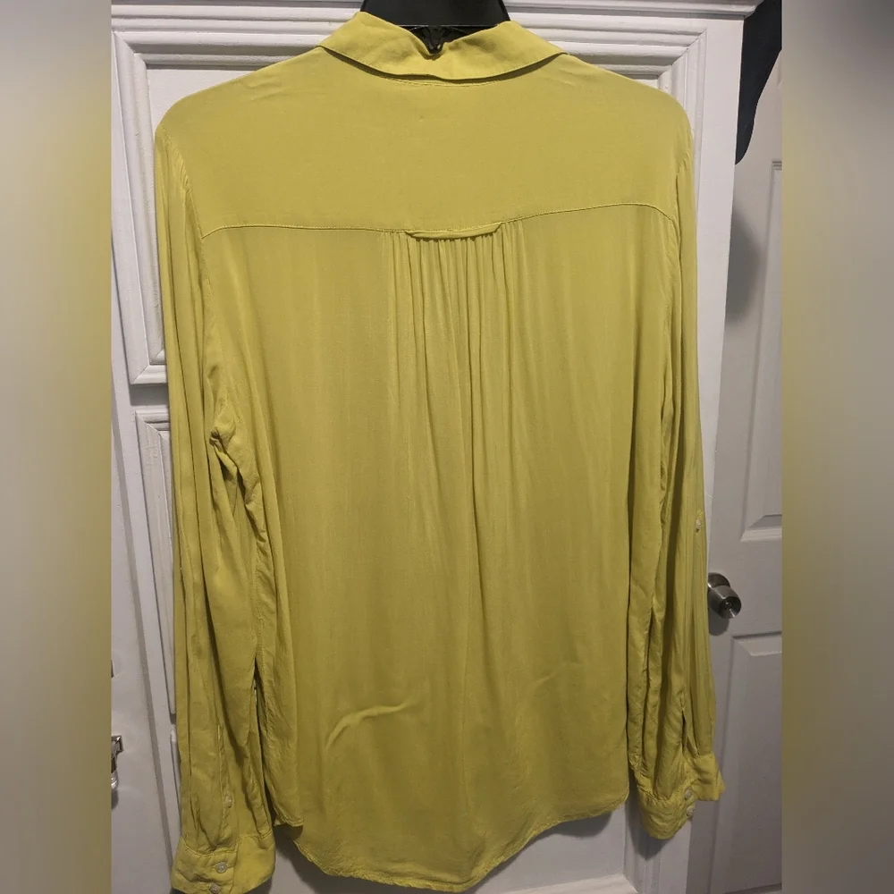 Maeve yellow M long sleeve tunic button up oversized - Picture 8 of 10